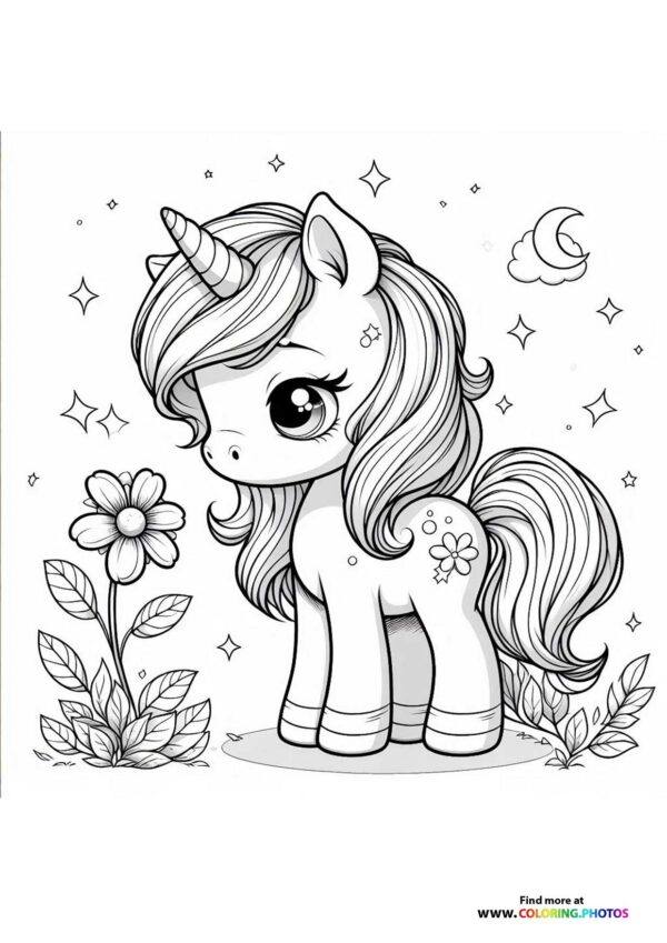 Unicorn with a flower