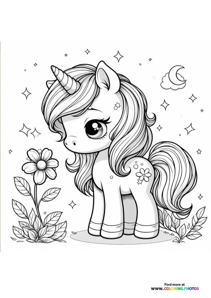 Unicorn with a flower