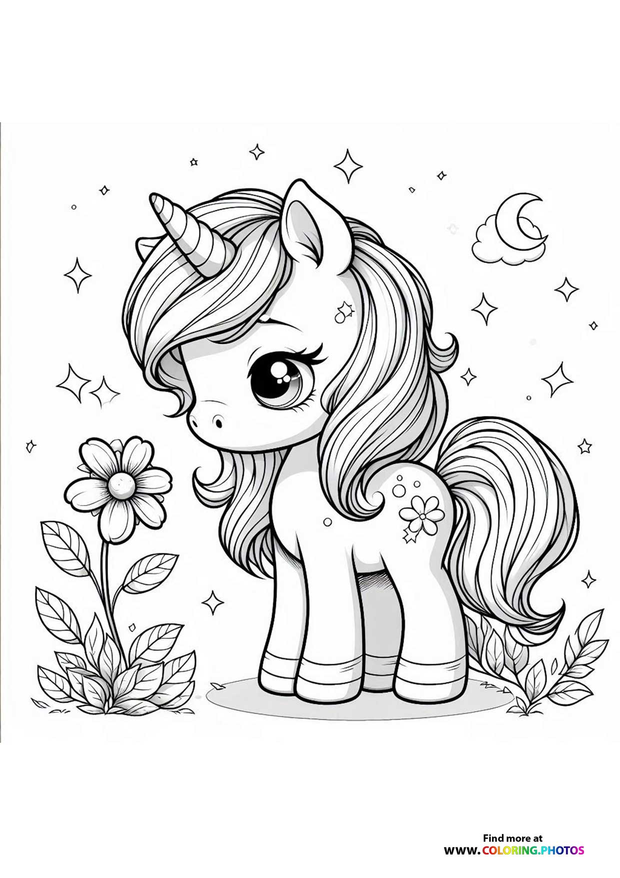 Unicorn with a flower