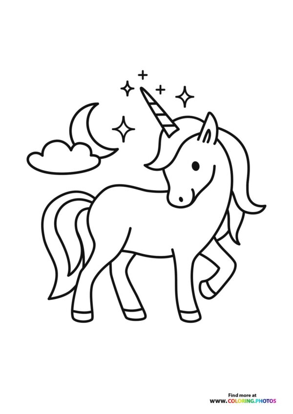 Unicorn with shiny horn