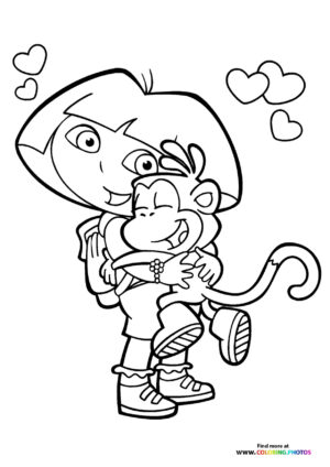 Monkey with Big Hat and Hearts