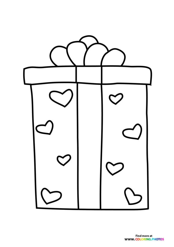 Valentines day gift coloring page