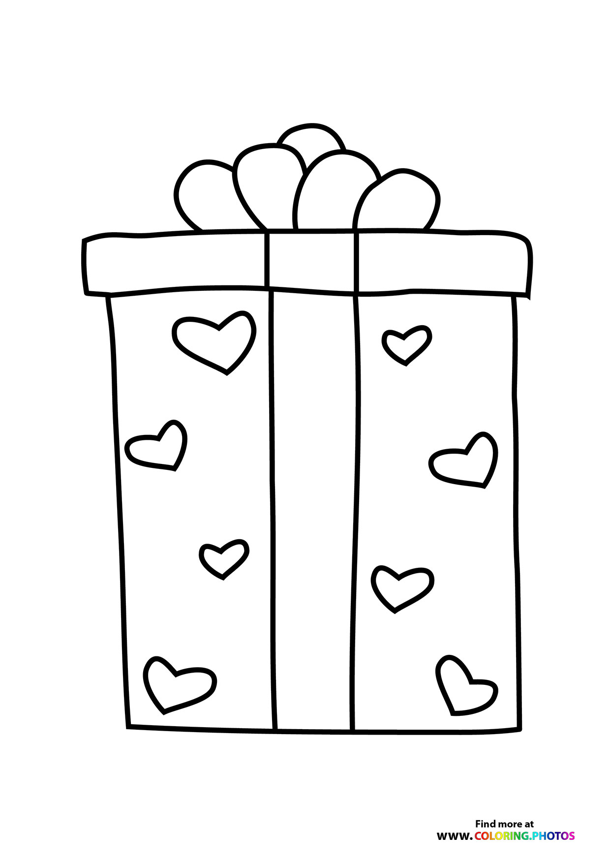 Valentines day gift coloring page