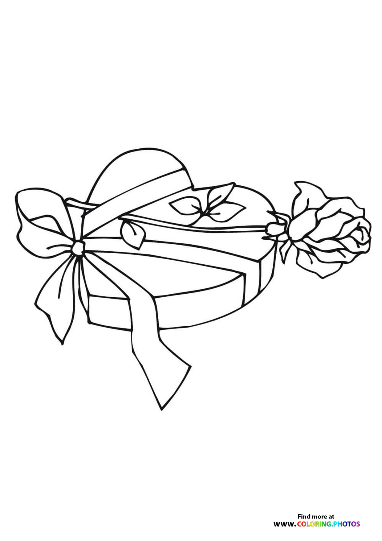 Valentines day hearth gift coloring page