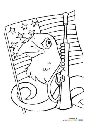Eagle with Rifle and American Flag