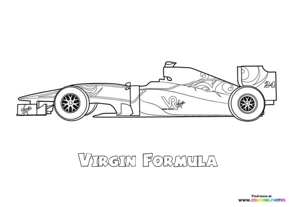 Virgin Formula 1 car coloring page