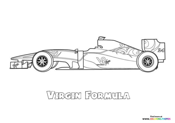 Virgin Formula 1 car coloring page