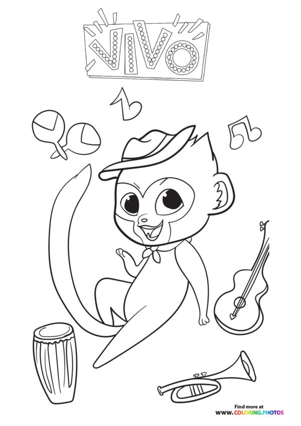 Vivo with instruments coloring page