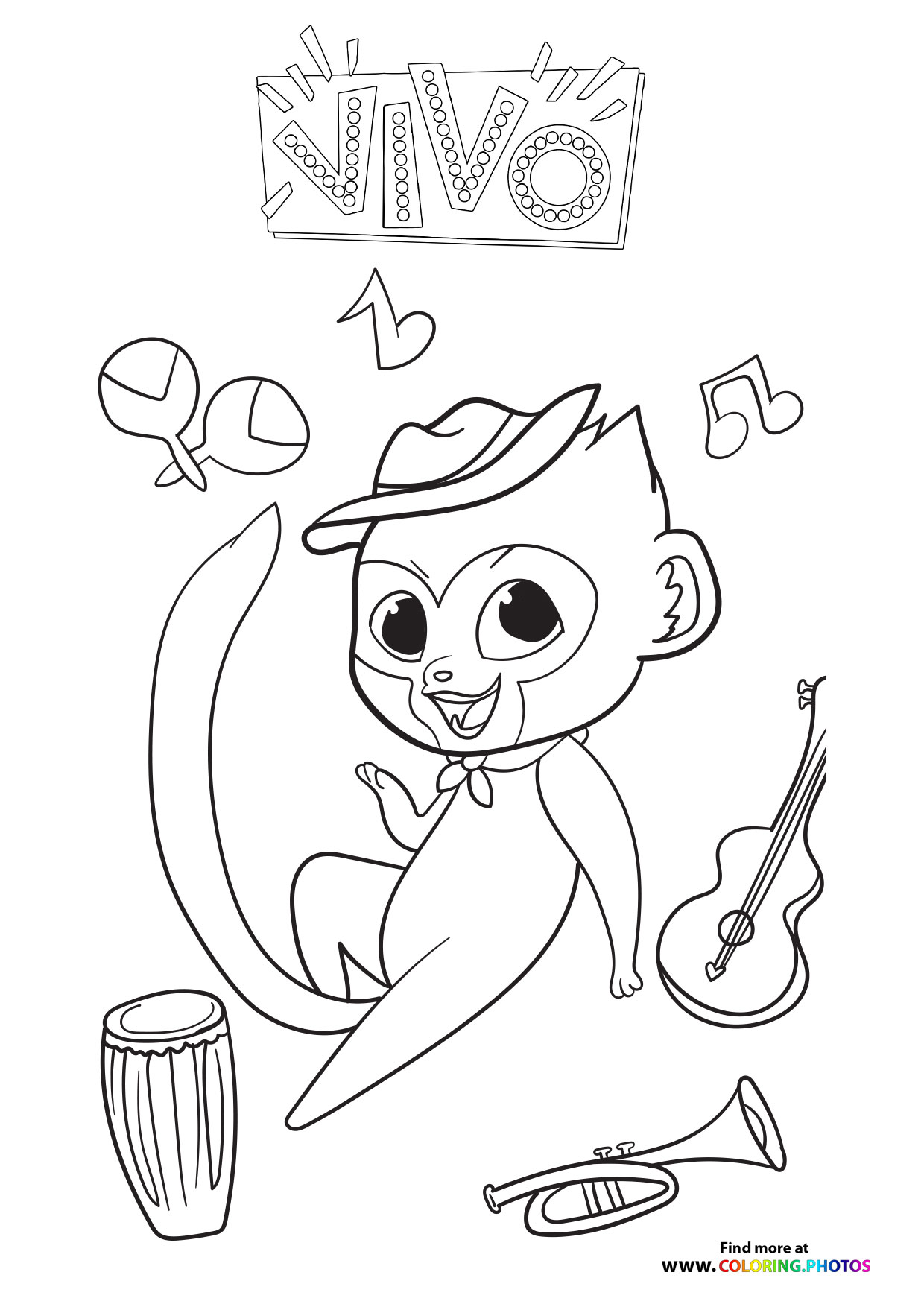 Vivo with instruments coloring page