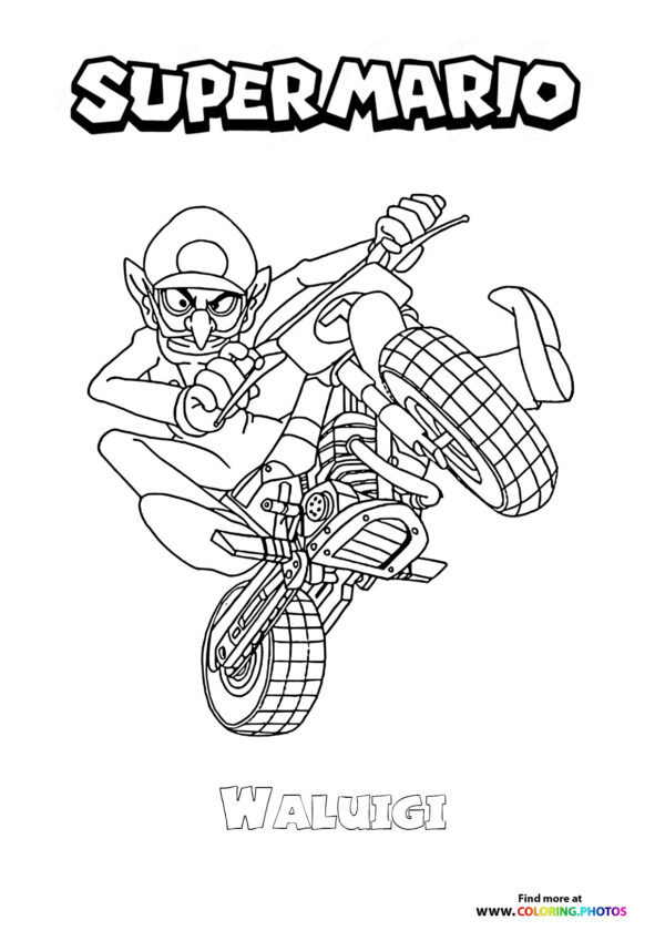 Waluigi on a Motorcycle