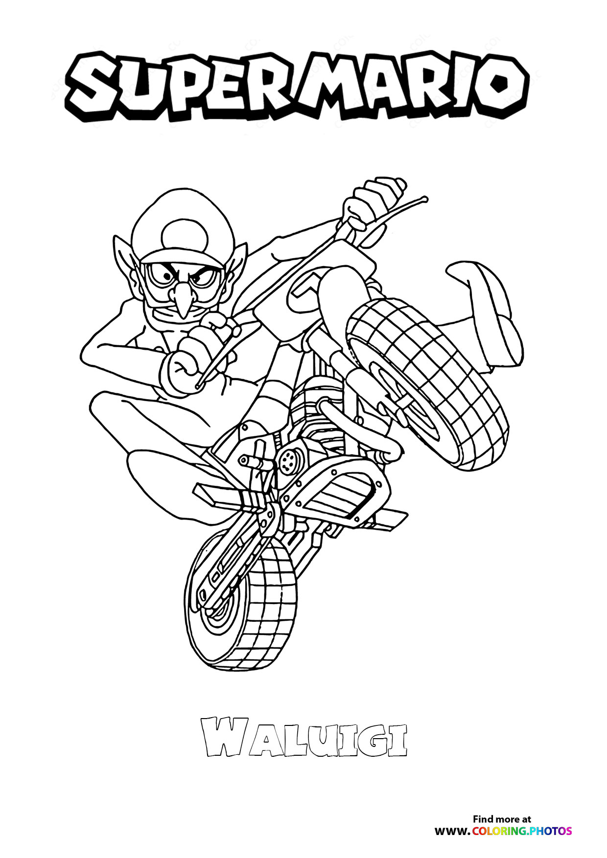Waluigi on a Motorcycle