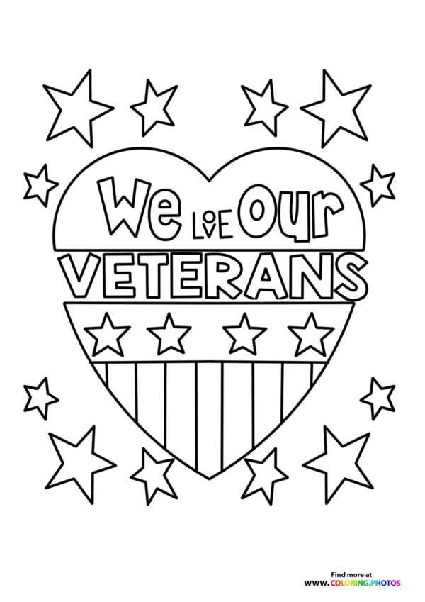 We love our Veterans coloring page