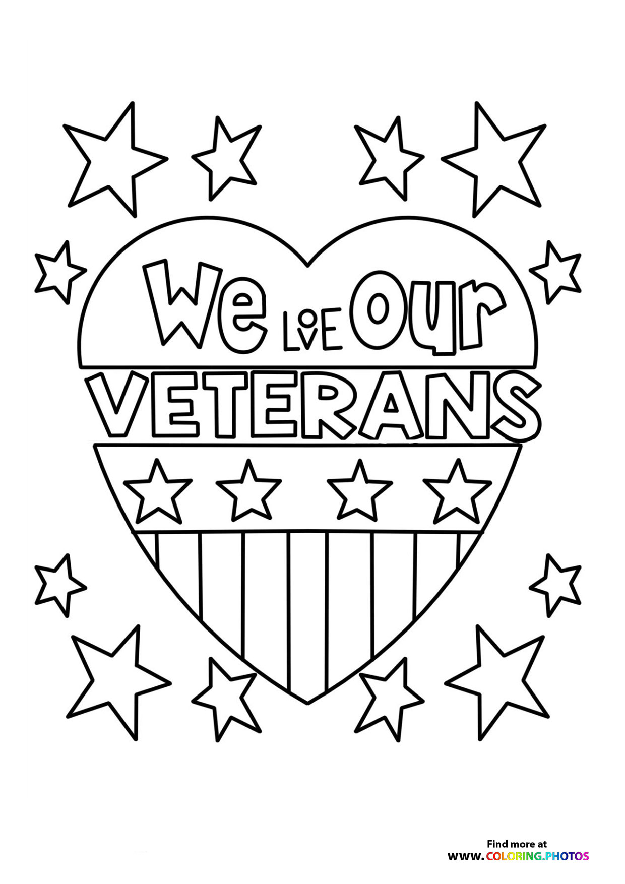 We love our Veterans coloring page