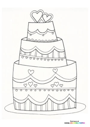 Wedding Cake with Hearts