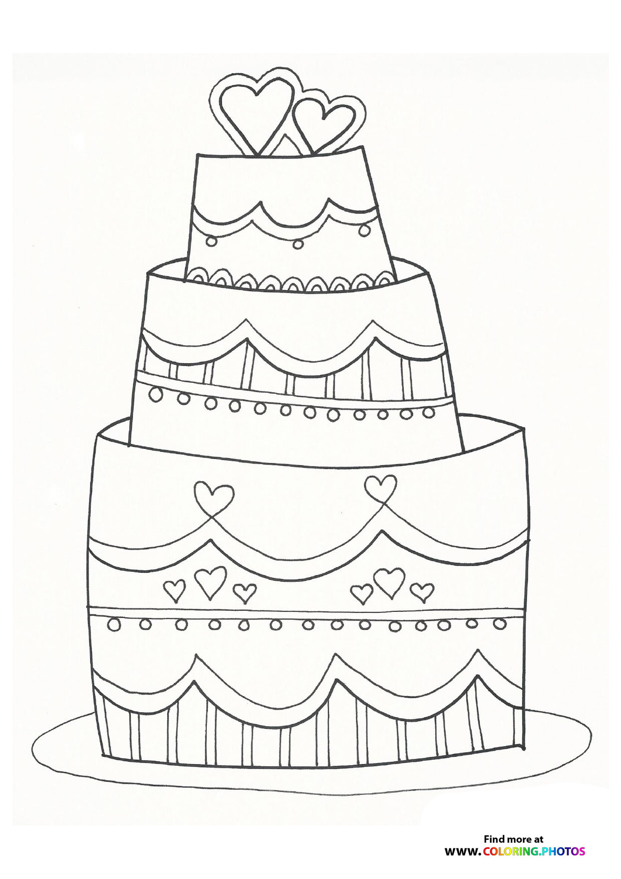 Wedding Cake with Hearts