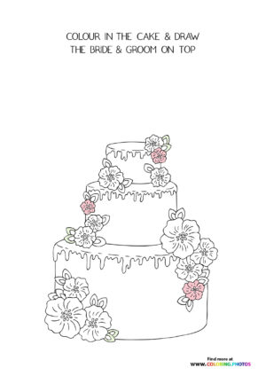 Wedding Cake with Flowers