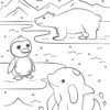 Winter animals coloring page