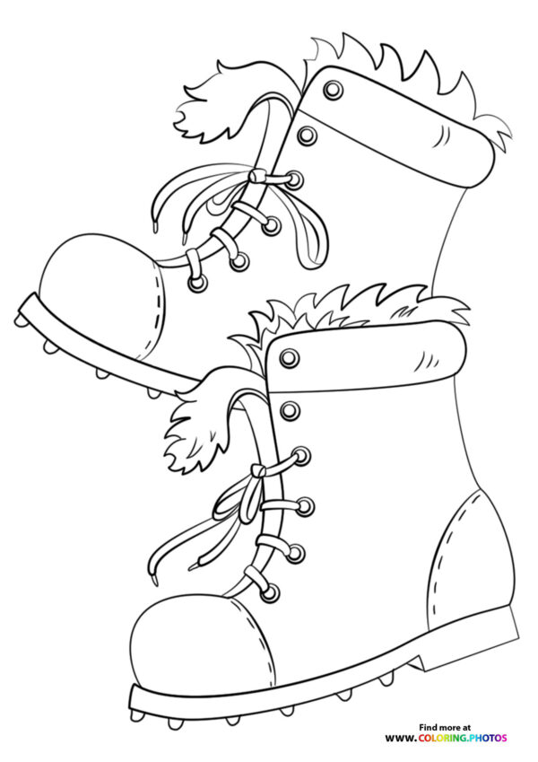 Winter boots coloring page