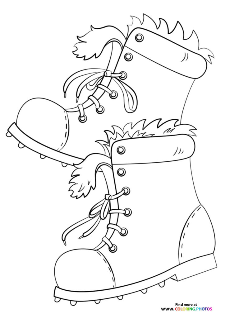 Winter boots coloring page
