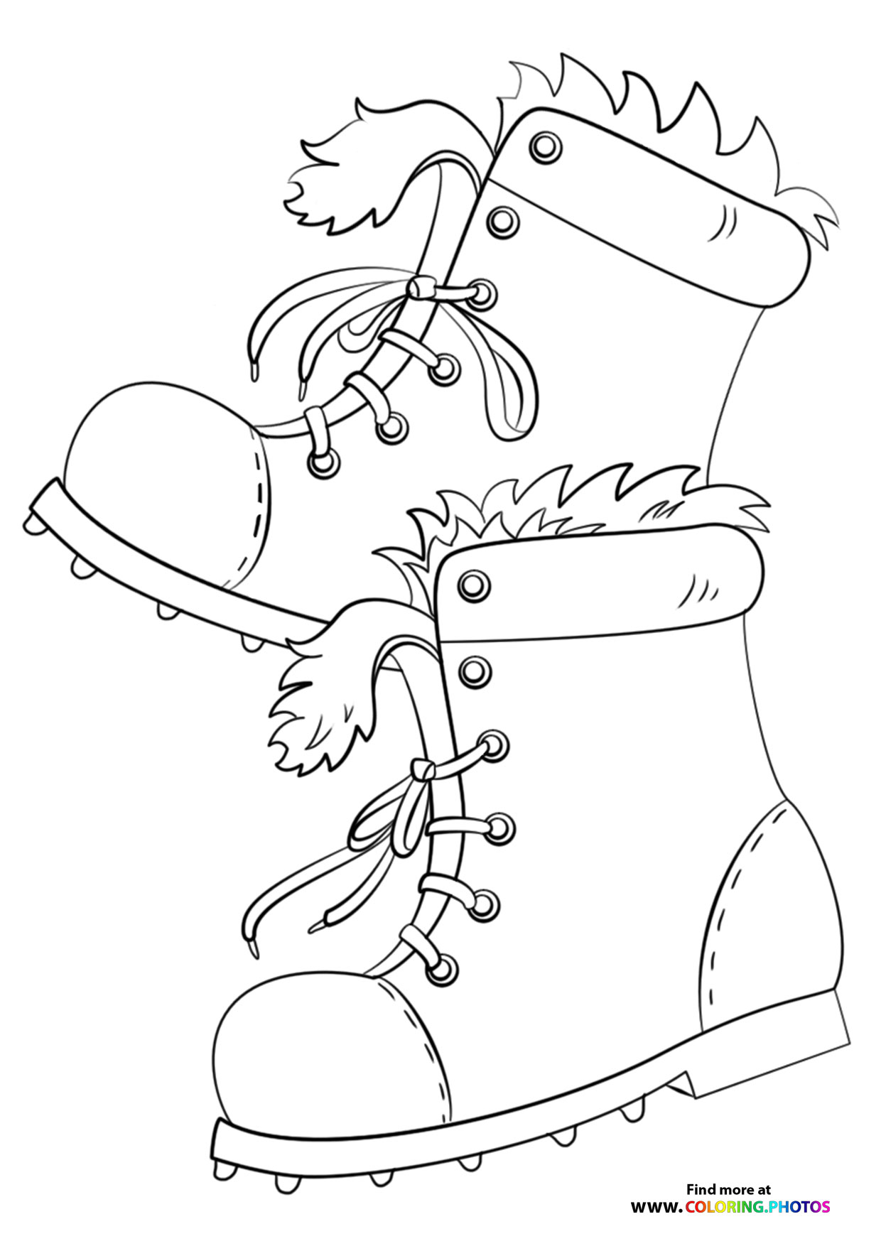 Winter boots coloring page
