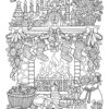 Winter christmas mood coloring page