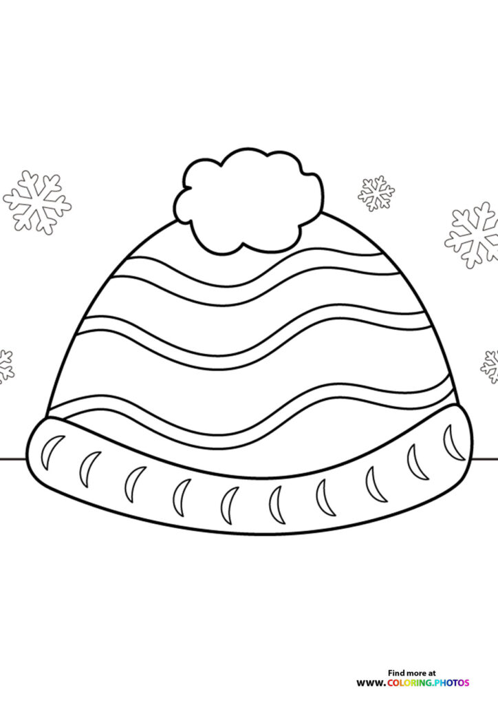 Winter hat coloring page