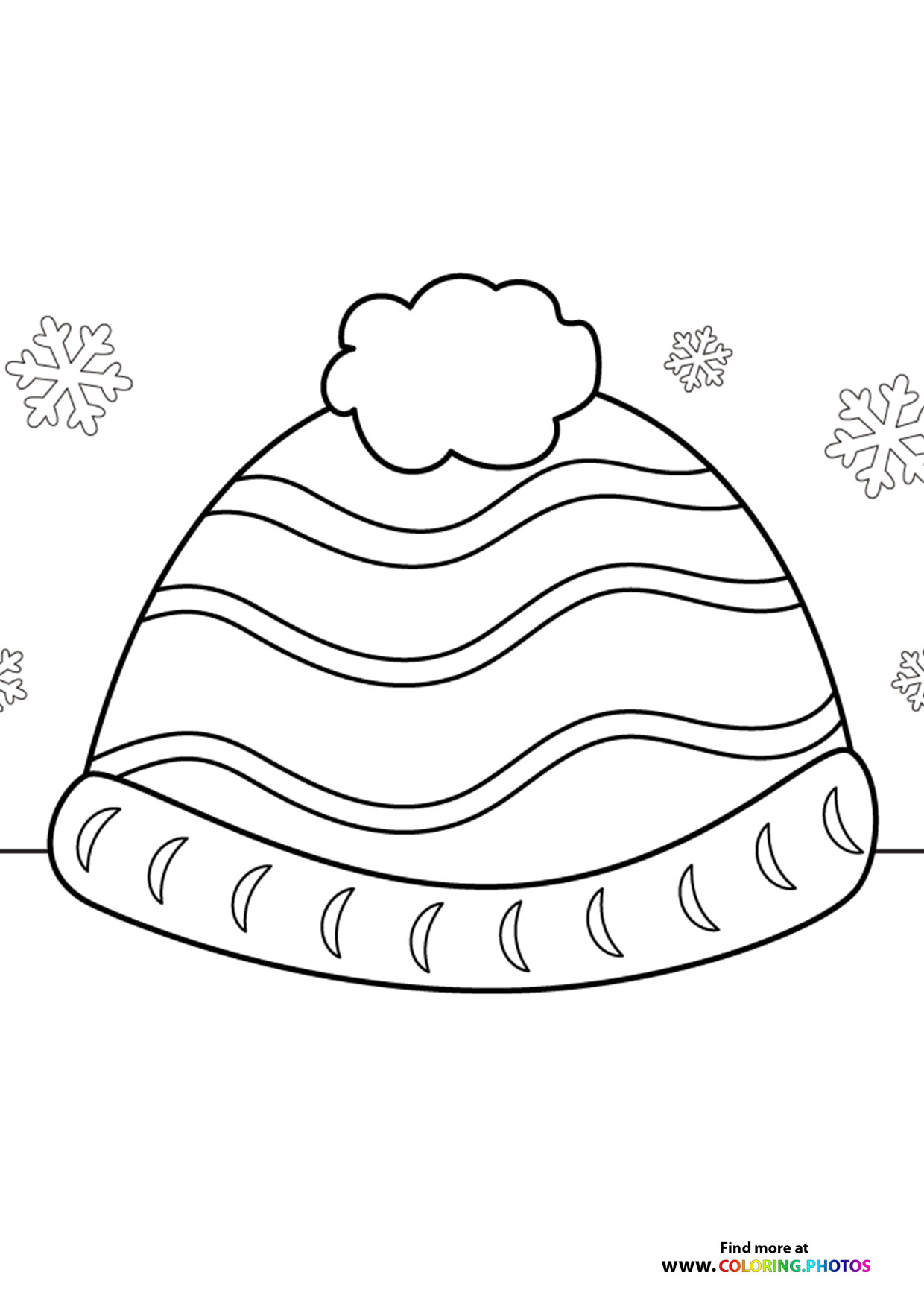 Winter hat coloring page