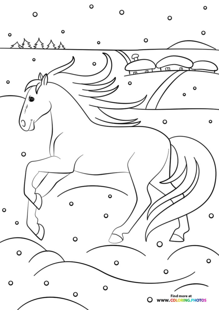 Winter animals coloring page