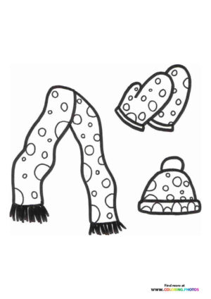 Winter scarf hat and mittens