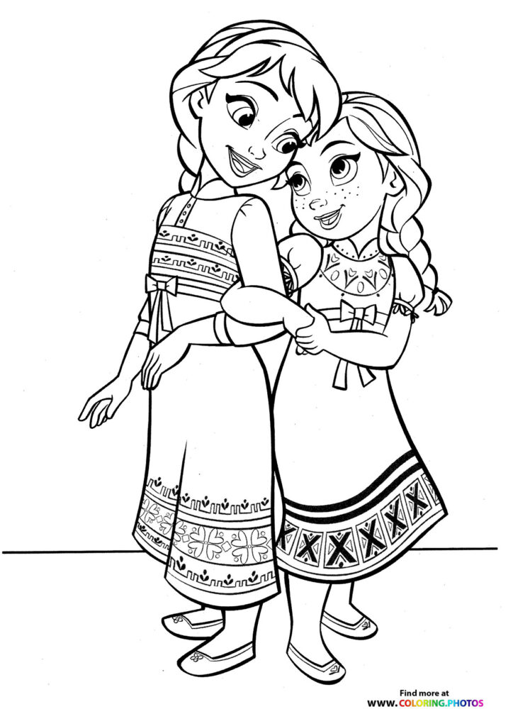Elsa & Anna Hugging