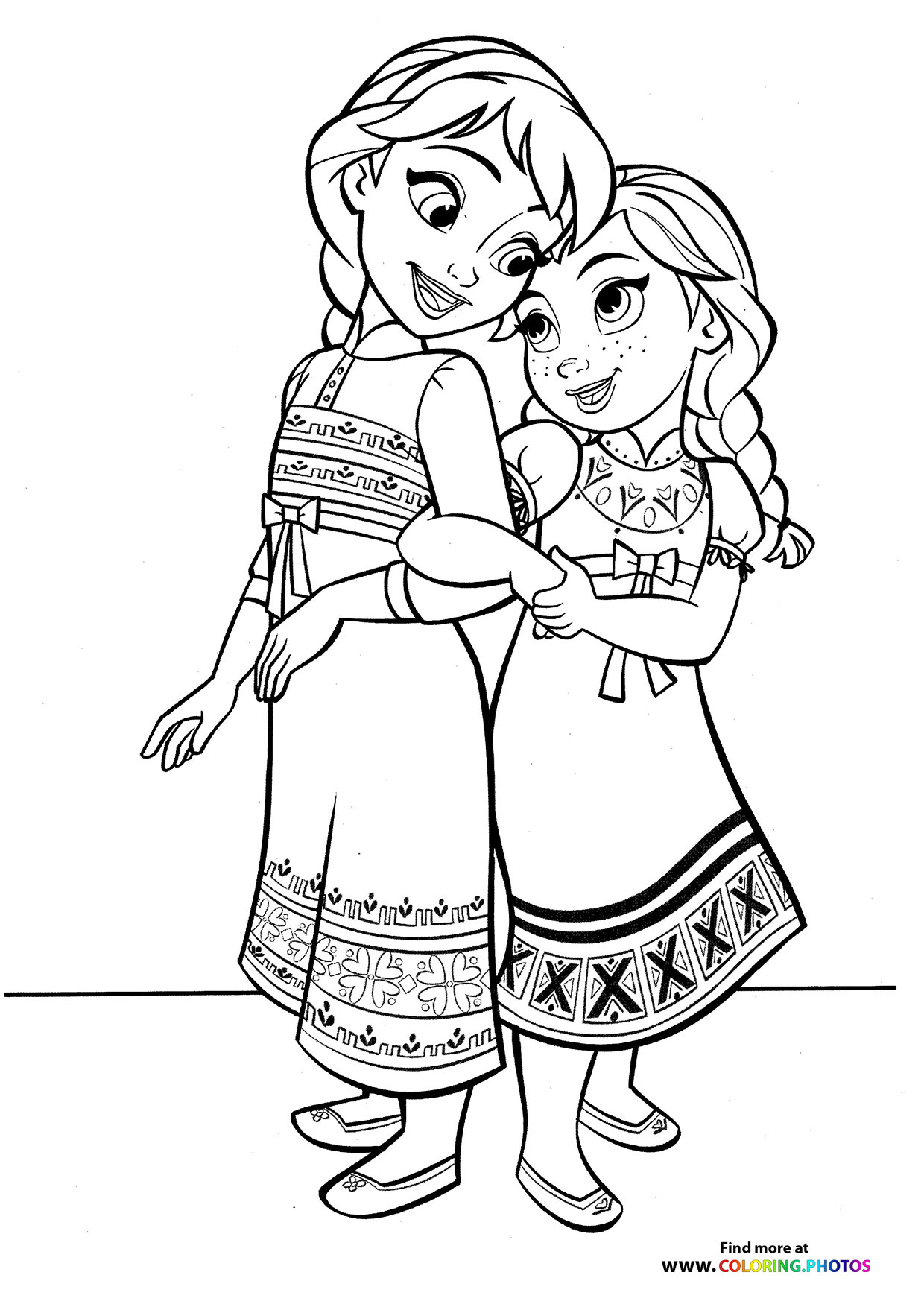 Elsa & Anna Hugging
