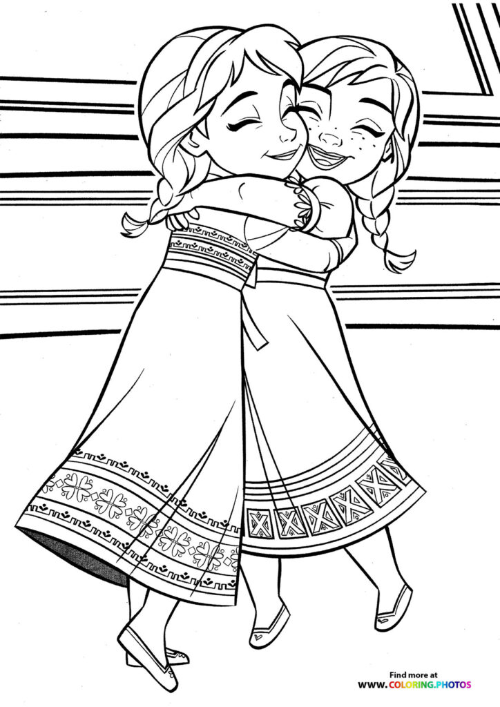 Elsa and Anna Hugging