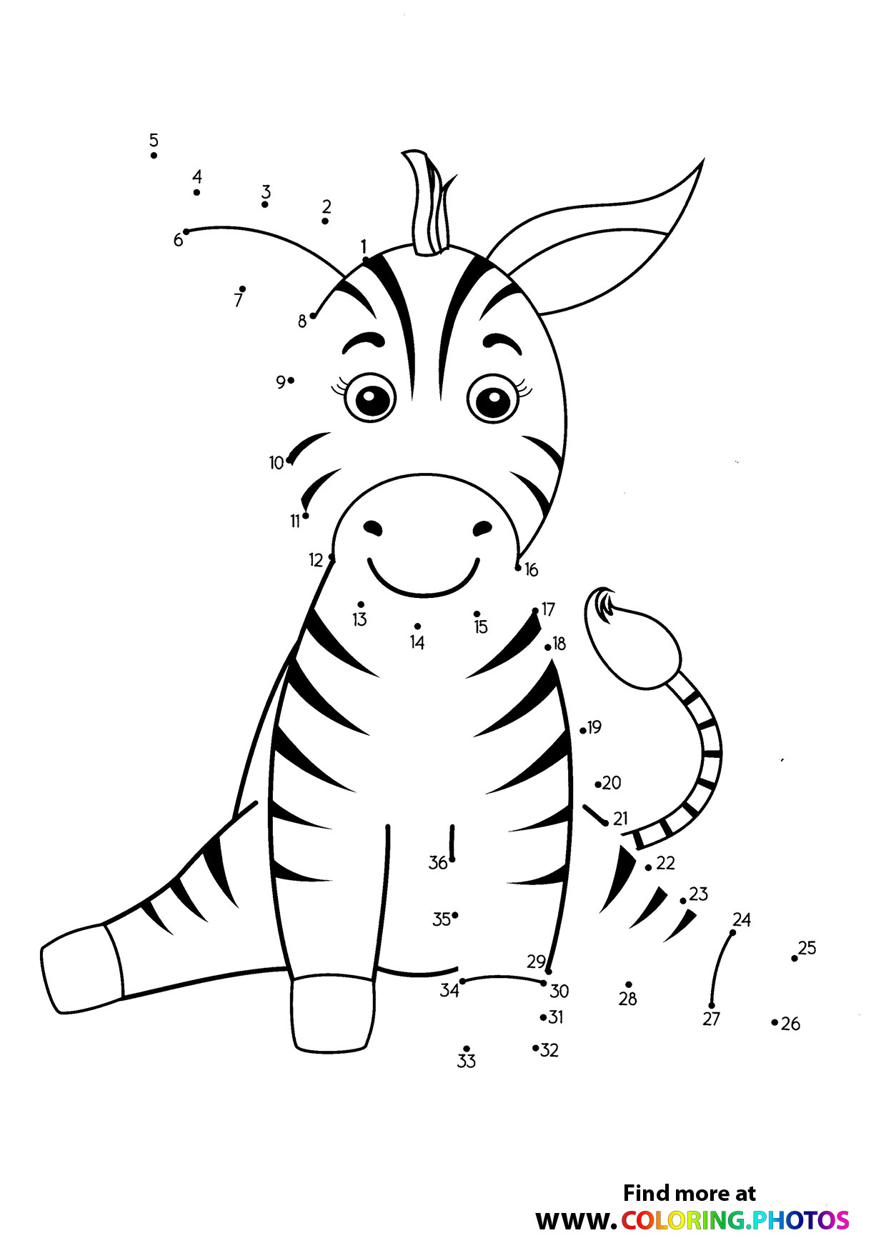 Zebra dot the dots worksheet