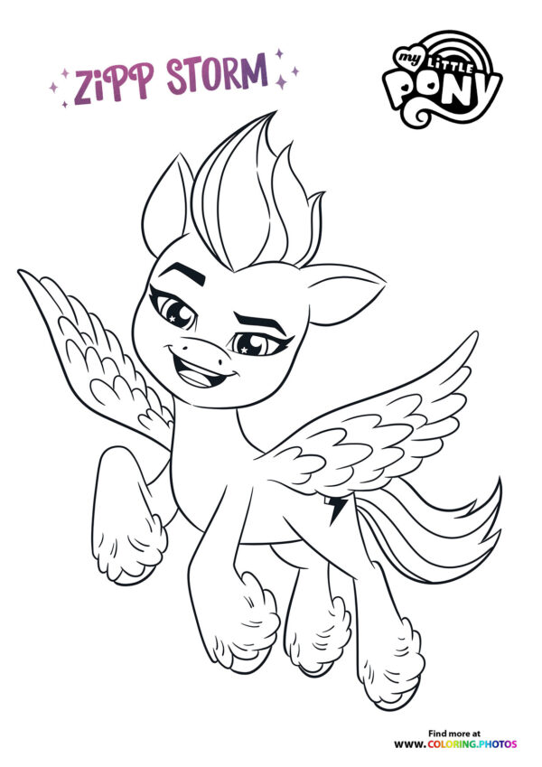 Zipp Storm flying coloring page