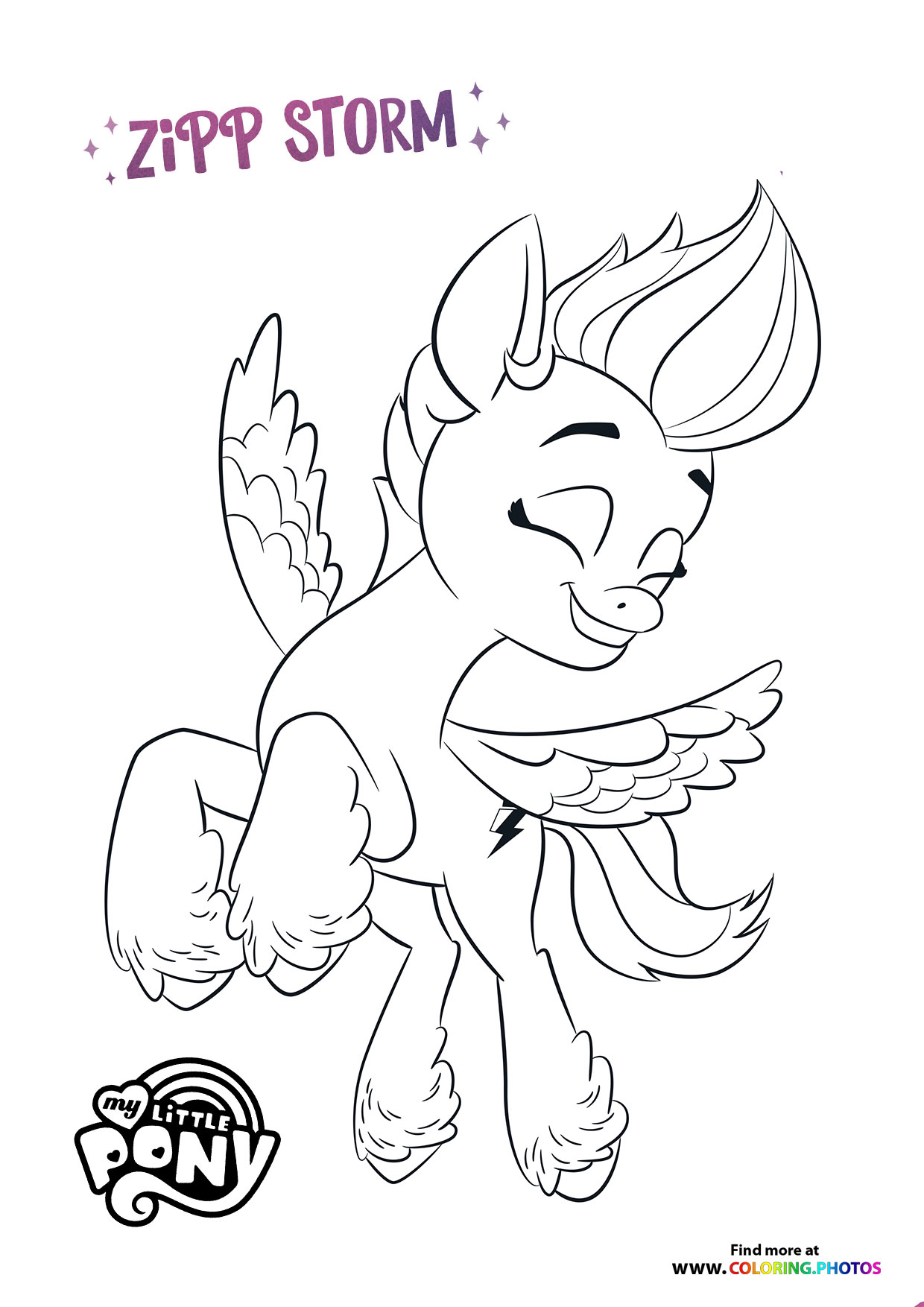 Zipp Storm jumping coloring page