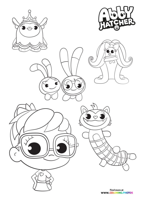 Abby Hatcher and her friends coloring page