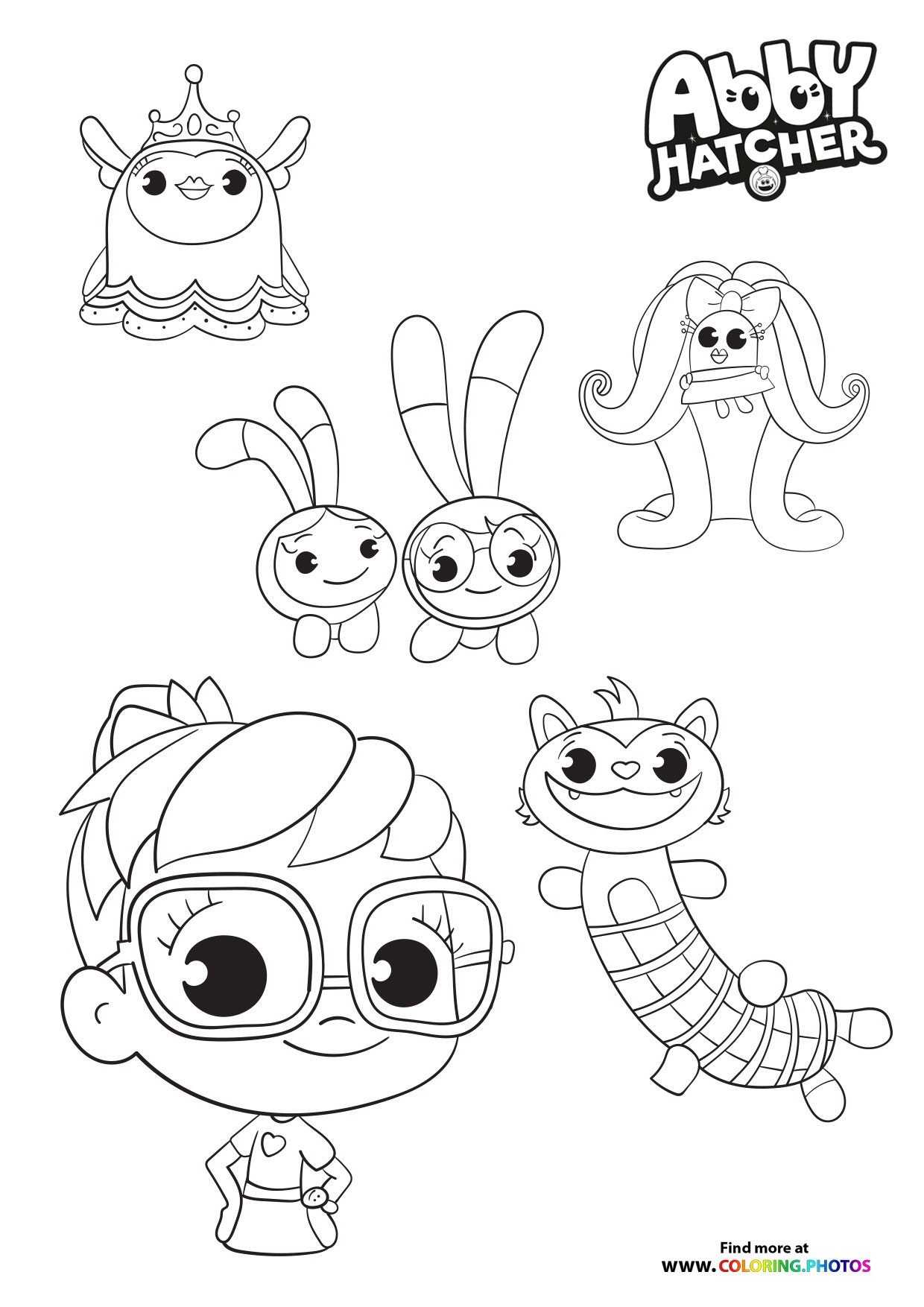 Abby Hatcher and her friends coloring page