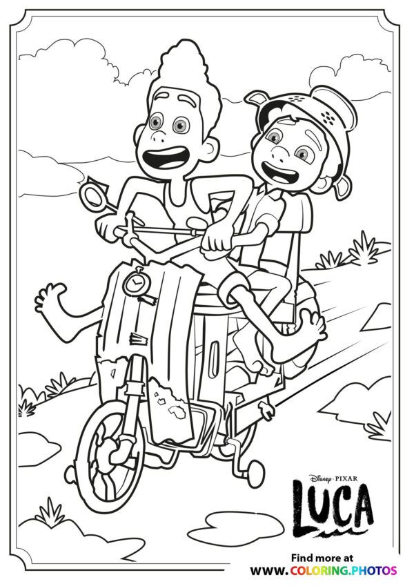 Luca and Alberto riding a Vespa