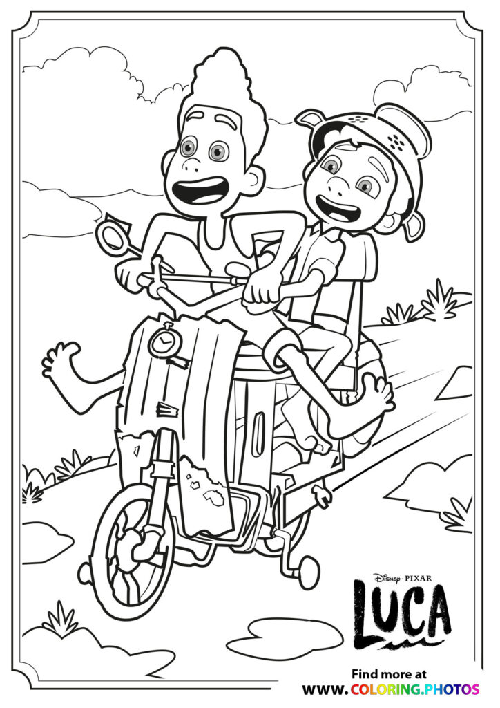 Luca and Alberto riding a Vespa