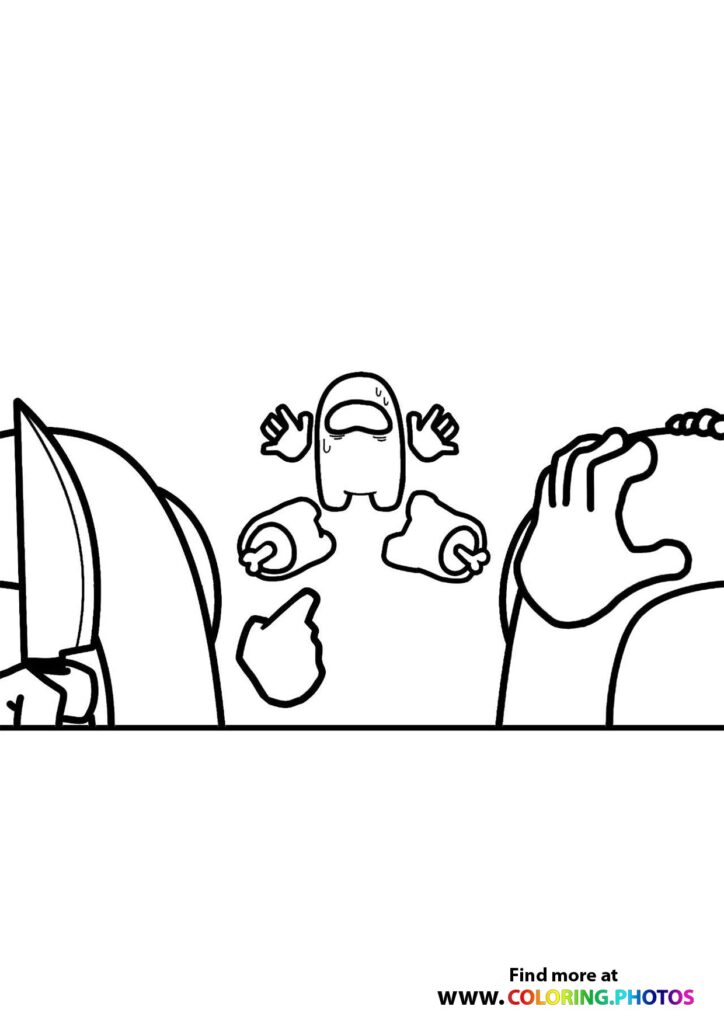 Among Us blaming others coloring page