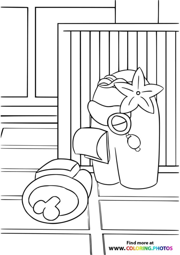 Among Us Detective coloring page