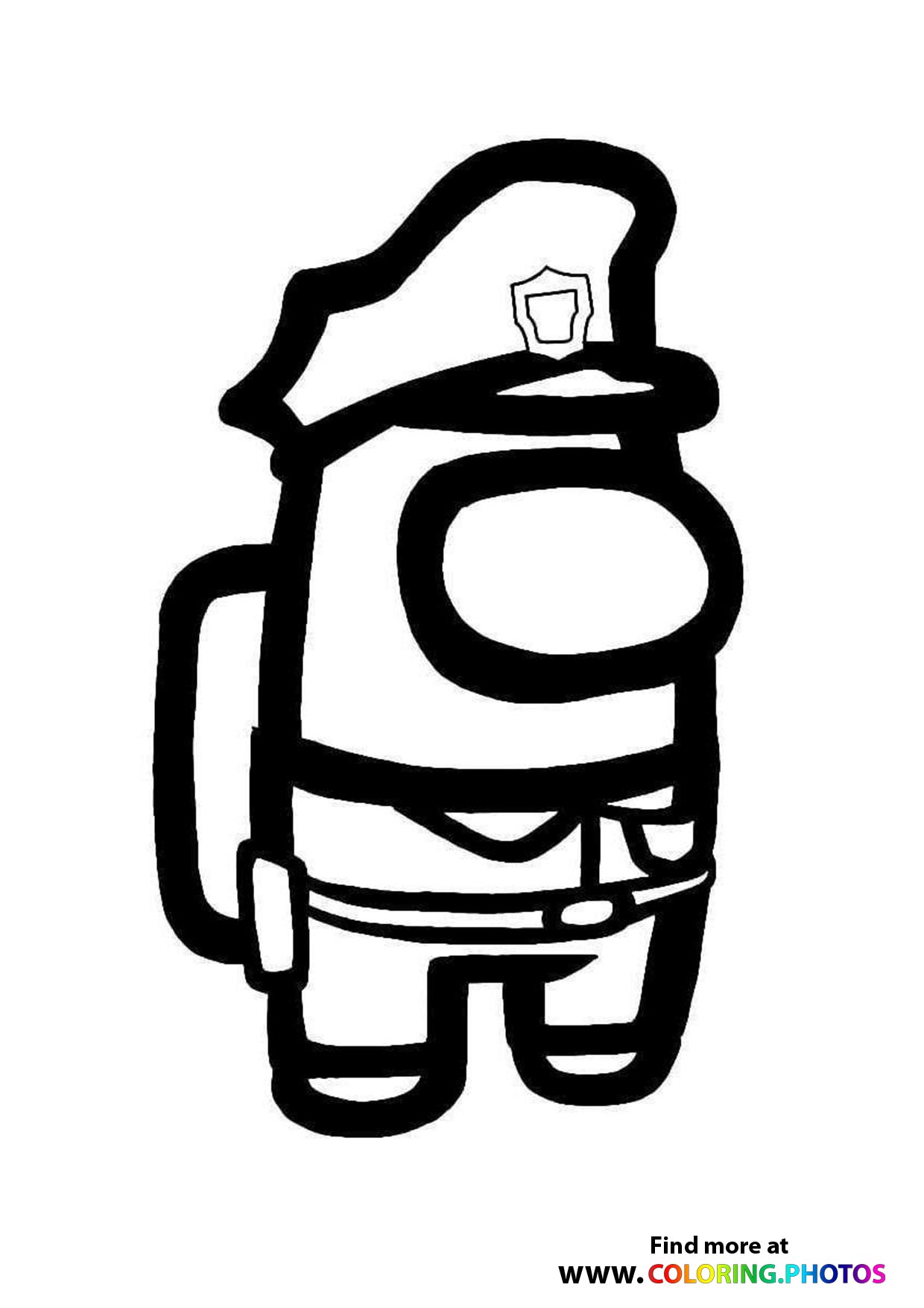 Among Us Policeman coloring page