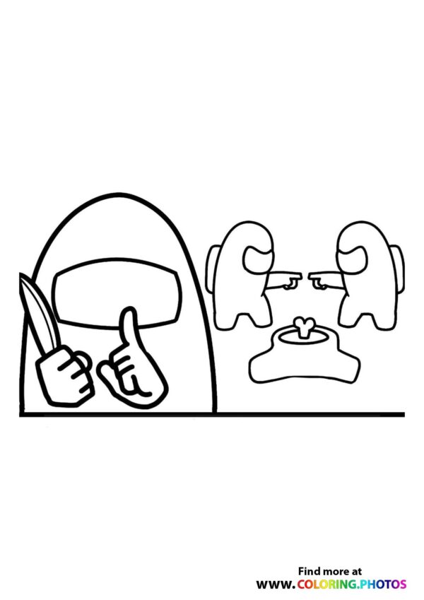 Among Us players coloring page