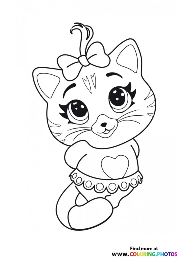 Cute cat coloring page