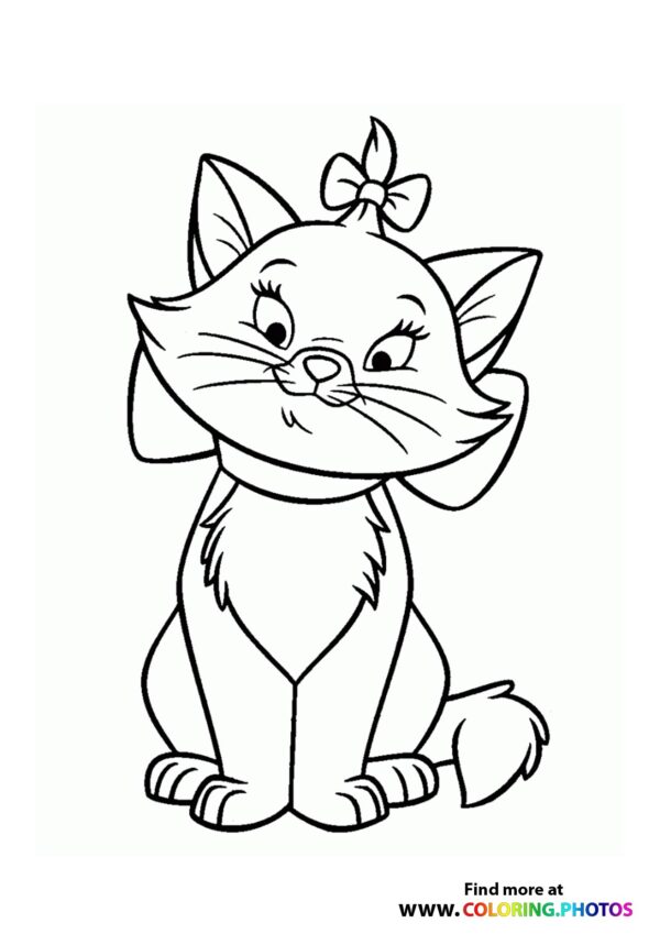 Cat animal Marie coloring page