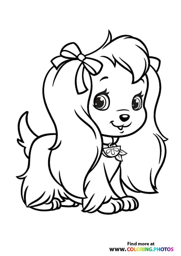 Cute dog coloring page