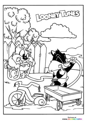 Taz and Sylvester playing