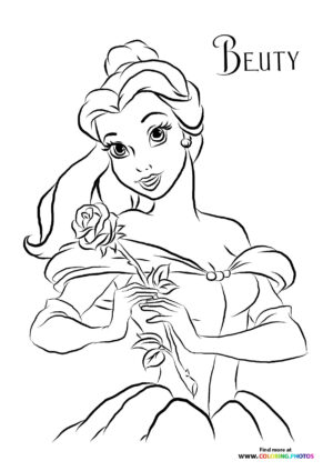 Belle Holding the Enchanted Rose