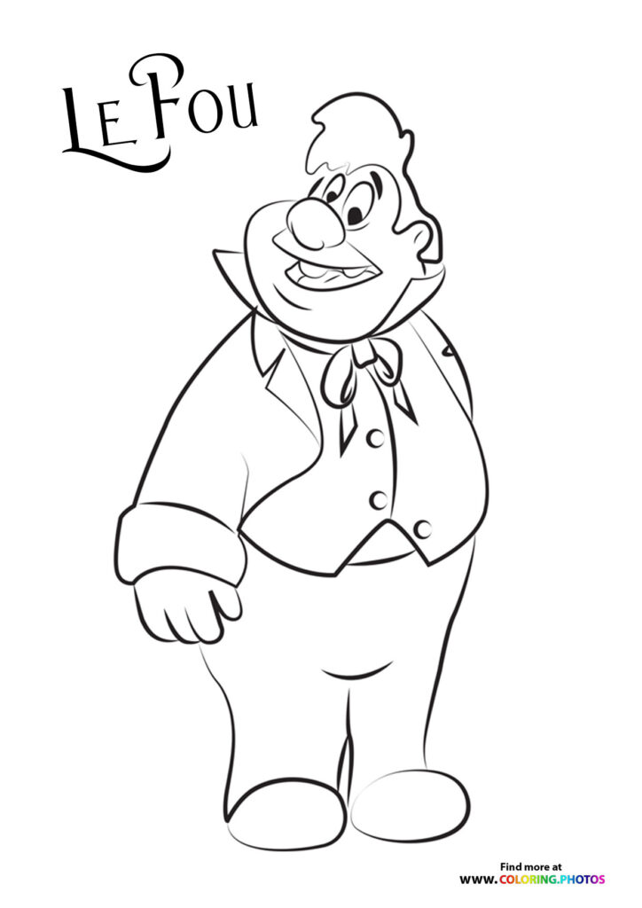 Le Fou from Beauty and the Beast coloring page