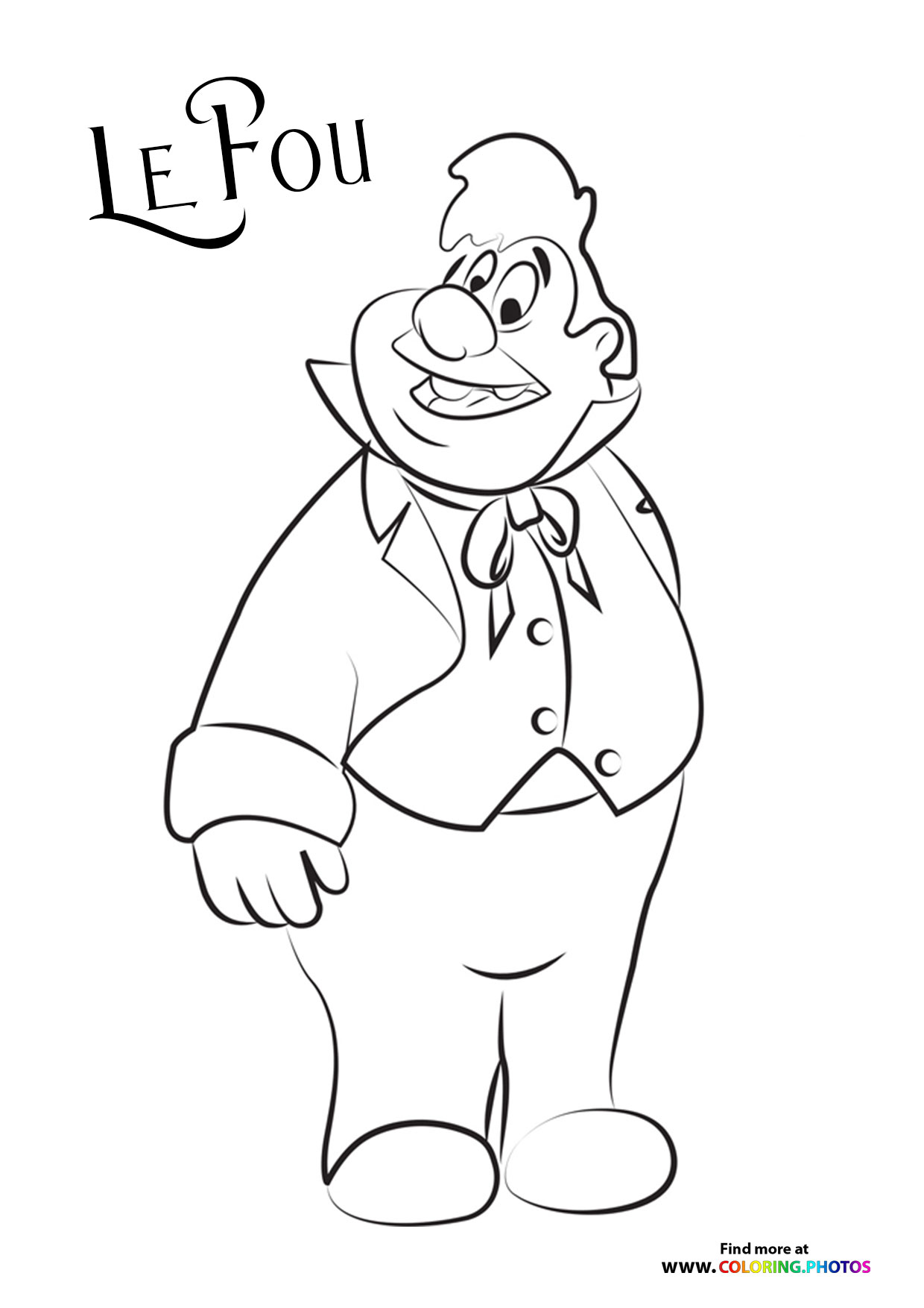 Le Fou from Beauty and the Beast coloring page
